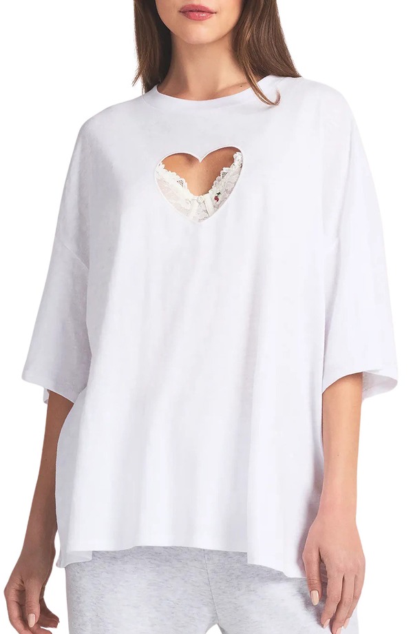 スキムズ レディース アンダーウェア ナイトウェア カットアウト Tシャツ SKIMS Heart Cutout Pajama T-Shirt Snow