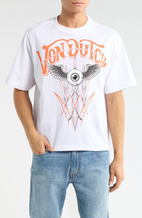 フォンダッチ メンズ トップス Tシャツ グラフィック Von Dutch Graphic T-Shirt Bright White ホワイト