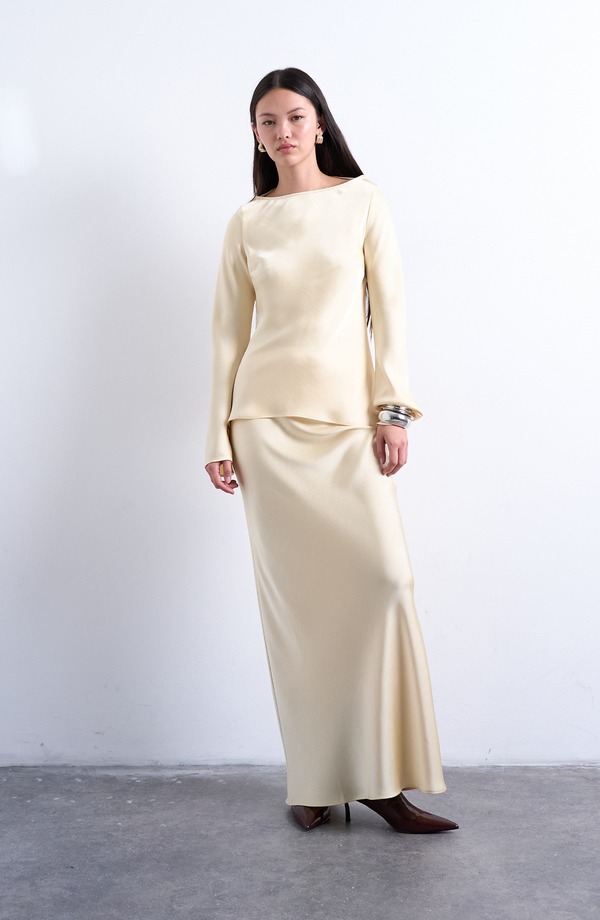 トップショップ レディース ボトムスカート サテン マキシ Topshop Satin Maxi Skirt Buttermilk