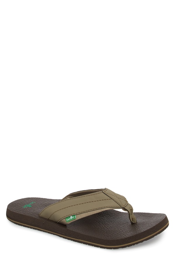 サヌーク メンズ シューズ サンダル Sanuk 'Beer Cozy 2' Flip Flop Brindle|ReVida 店