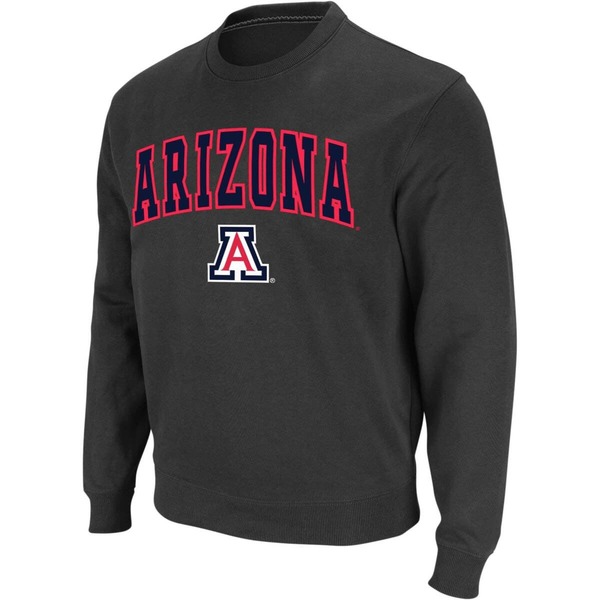 コロシアム メンズ アウター パーカー・スウェット クルーネック シャツ ロゴ Men's Colosseum Charcoal Arizona Wildcats Arch & Logo Crew Neck Sweatshirt Charcoal チャコール