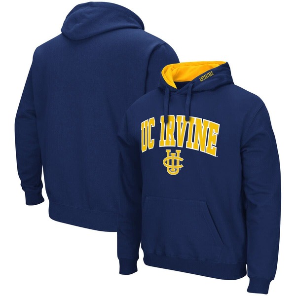 円形劇場 メンズ アウター パーカー・スウェット ロゴタイプ Men\u0027s Colosseum Navy UC Irvine Anteaters Arch and Logo Pullover Hoodie Navy 米国海軍 パーカー-トップス-メンズファッション