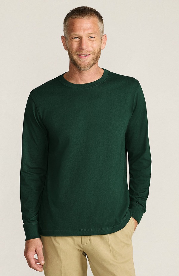 ランズエンド メンズ トップス Tシャツ Lands' End Super-T Long Sleeve T-Shirt Pine Valley