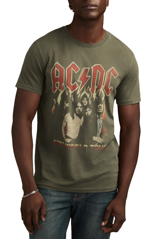 ラッキーブランド メンズ トップス Tシャツ コットン グラフィック Lucky Brand AC/DC Tour Cotton Graphic T-Shirt Raven｜ReVida 店 12,074円