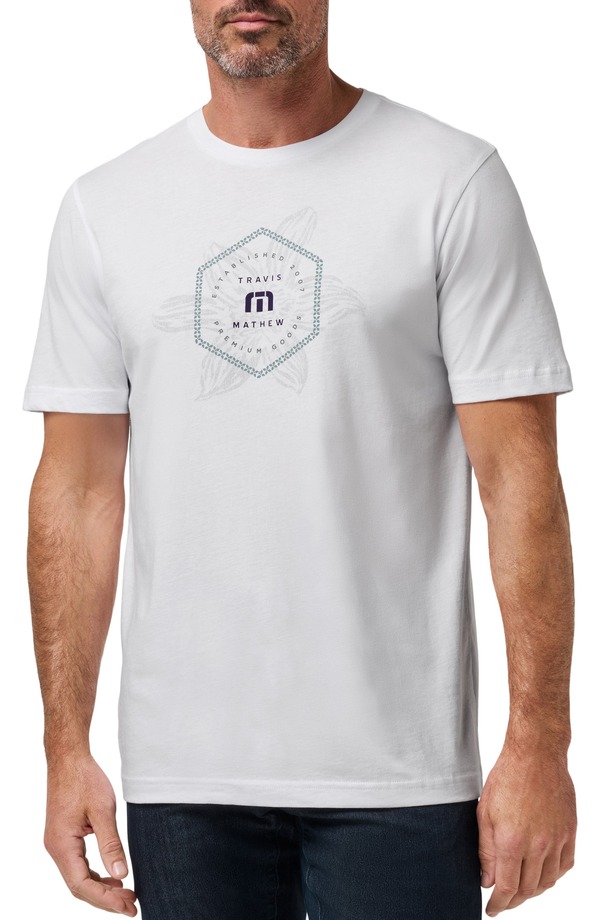 トラビスマヒュー メンズ トップス Tシャツ コットン グラフィック TravisMathew Money Talks Cotton Graphic T-Shirt White ホワイト