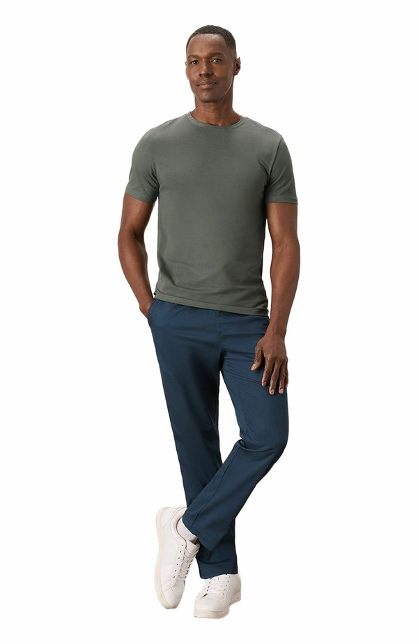 パクト メンズ トップス Tシャツ クルーネック コットン ジャージー Pact Organicotton Luxe Stretch Jersey Slim Crew Neck Tee Castor Grey グレー｜ReVida 店
