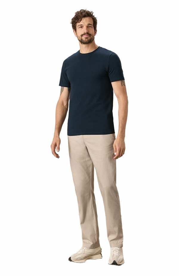 パクト メンズ トップス Tシャツ クルーネック コットン ジャージー Pact Organicotton Luxe Stretch Jersey Slim Crew Neck Tee Midnight Blue ブルー|ReVida 店
