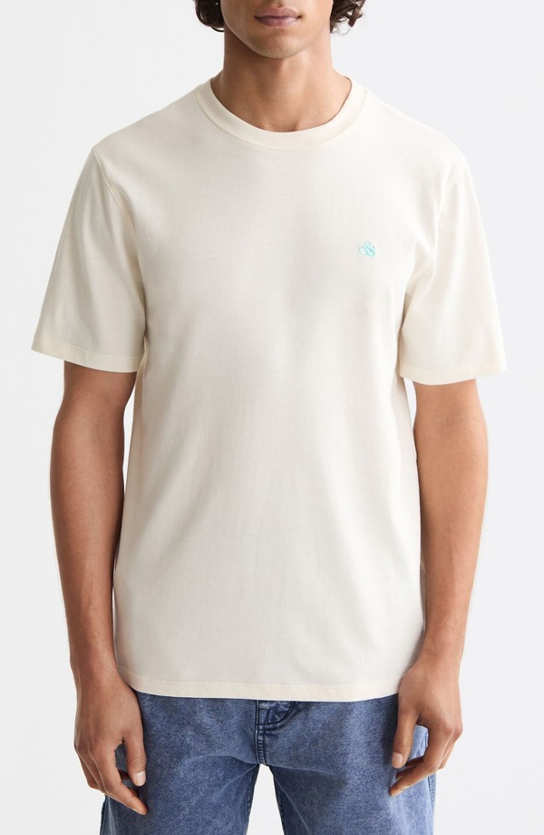 スコッチアンドソーダ メンズ トップス Tシャツ コットン 刺繍 ロゴ グラフィック Scotch & Soda Embroidered Logorganicotton Graphic T-Shirt Eggnog
