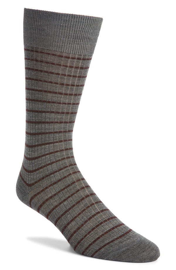 パンセレラ メンズ アンダーウェア 靴下 ウール Pantherella Worthington Stripe Merino Wool Blendressocks Mid Grey Mix グレー