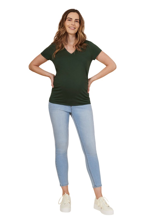マザーフッドマタニティー レディース ボトムス デニムパンツ アンクル ジーンズ MOTHERHOOD MATERNITY Secret Fit Anklength Skinny Jeans Light Wash｜ReVida 店