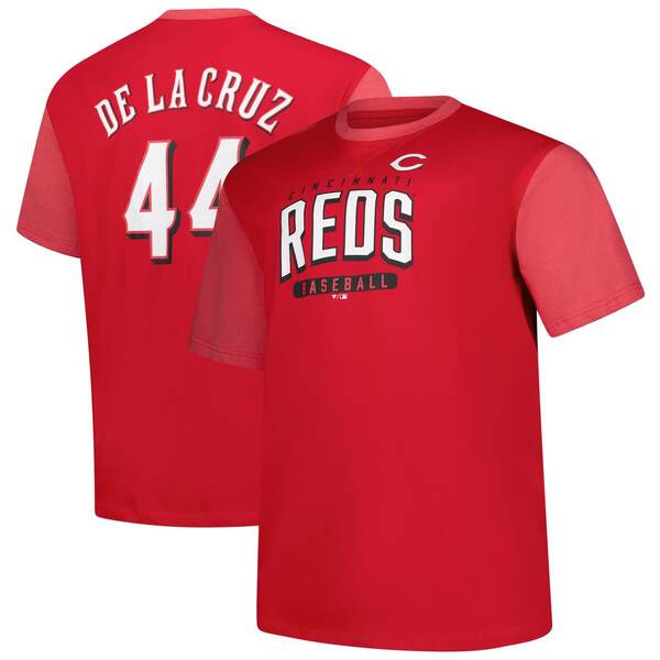 プロファイル メンズ トップス Tシャツ トール Men'sProfilelly De La Cruz Red Cincinnati Reds Big & Tall Name & Number T-Shirt Red レッド