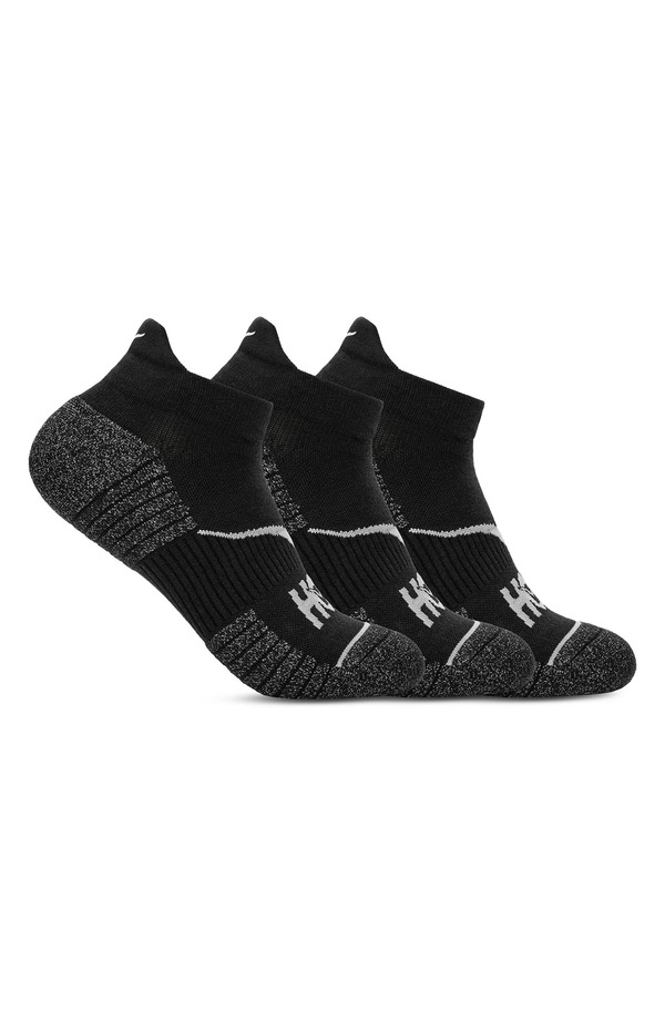 ホカオネオネ メンズ アンダーウェア 靴下 HOKA Run 3-Pack No-Show Socks Black / Black / Black ブラック