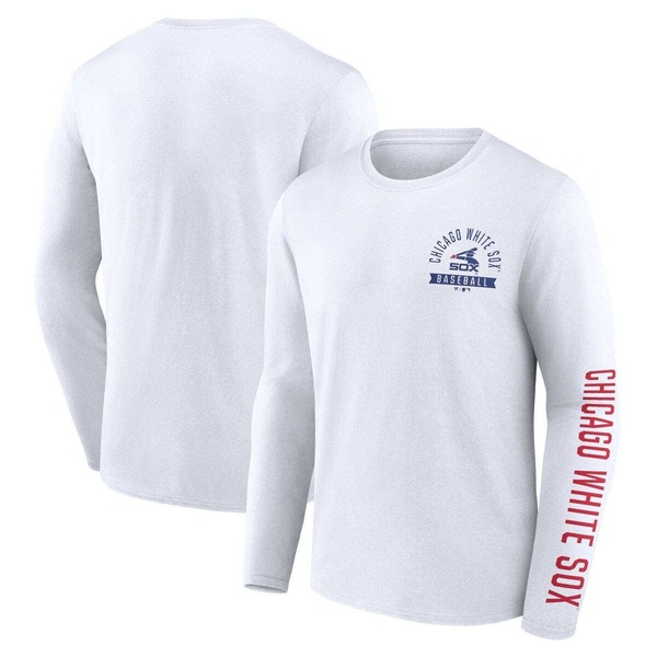 ファナティクス メンズ トップス Tシャツ Men's Fanatics Branded White Chicago White Sox Pressbox Long Sleeve T-Shirt White ホワイト