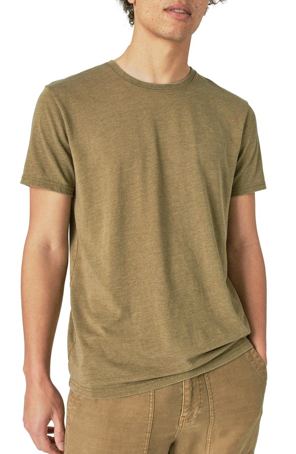 ラッキーブランド メンズ トップス Tシャツ クルーネック Lucky Brand Venice Burnout Crewneck T-Shirt Military Olive オリーブ