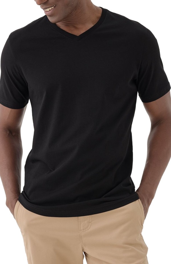 パクト メンズ トップス Tシャツ Vネック Pact Organic Softspun V-Neck Tee Black ブラック