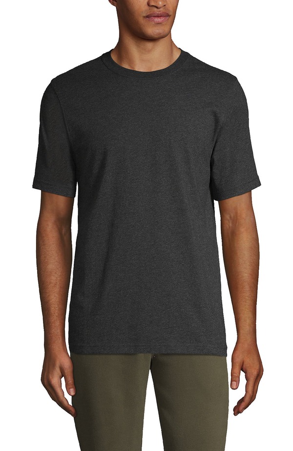 ランズエンド メンズ トップス Tシャツ Lands' End Super-T Short Sleeve T-Shirt Dark Charcoal Heather チャコール