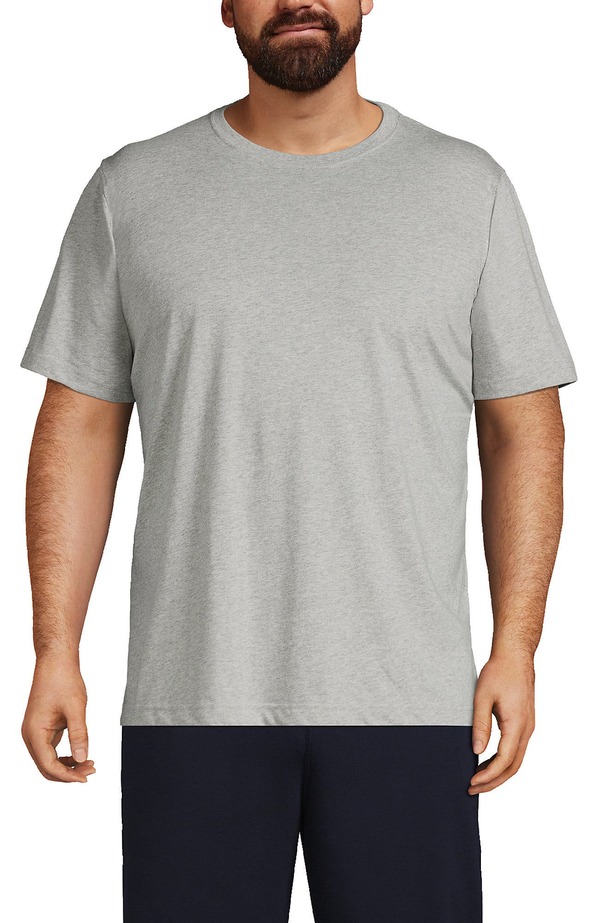 ランズエンド メンズ トップス Tシャツ Lands' End Super-T Short Sleeve T-Shirt Gray Heather グレー