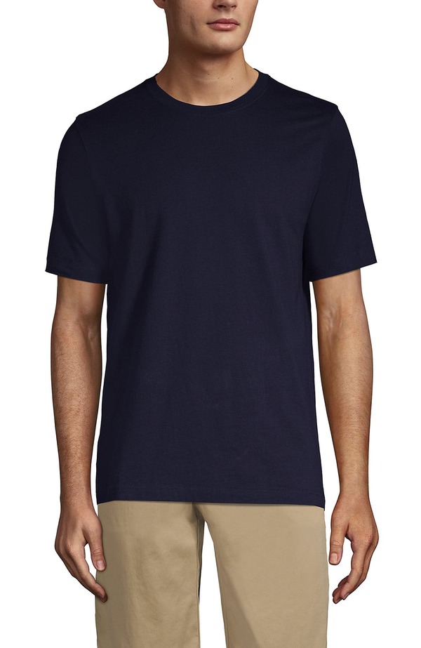 ランズエンド メンズ トップス Tシャツ Lands' End Super-T Short Sleeve T-Shirt Radiant Navy ネイビー