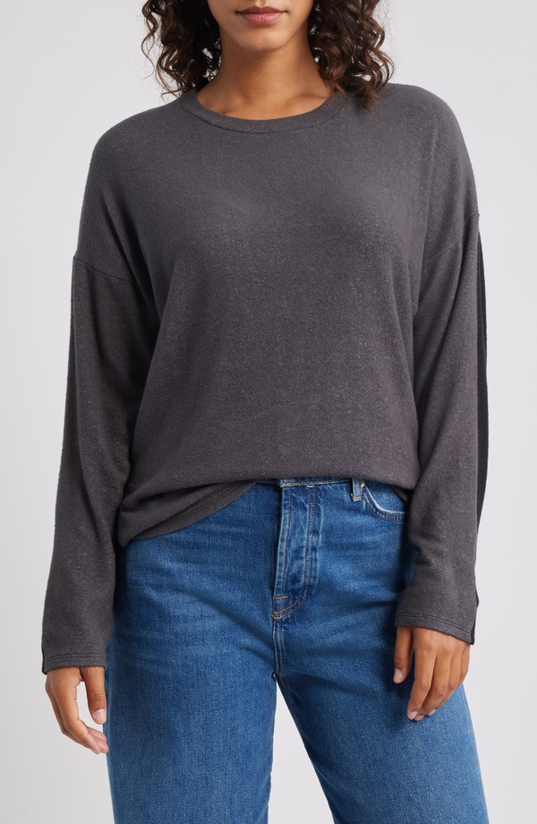 ラブアペラ レディース アウター パーカー・スウェット Loveappella High-Low Tunic Top Grey/ Black ブラック｜ReVida 店