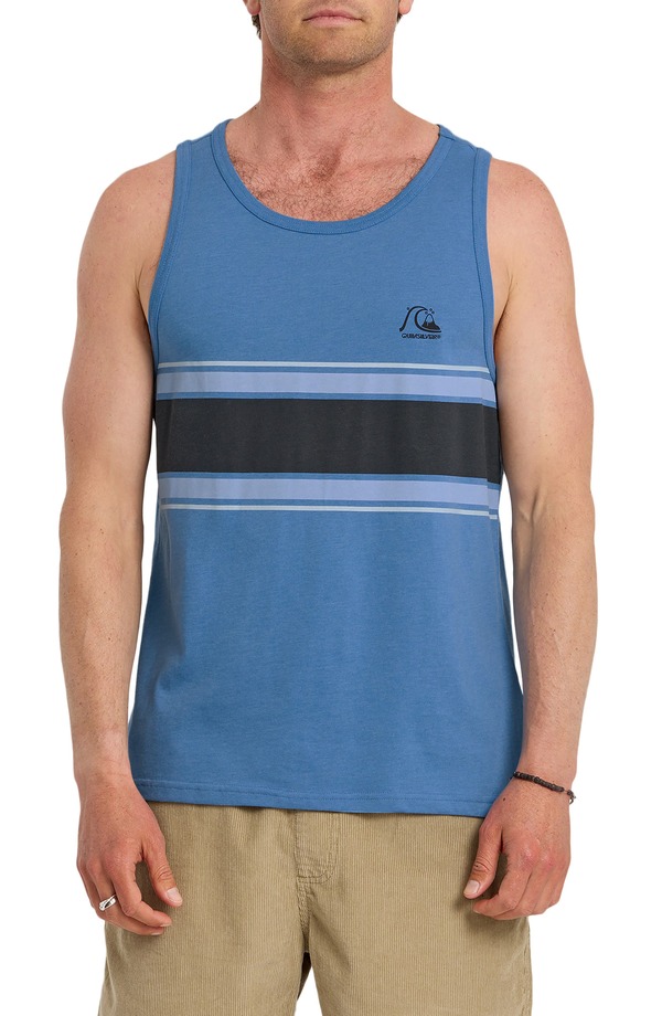 クイックしろがね色 メンズ トップス プルオーバー Quiksilver Floater Stripe Tank Riviera Heather ギョリュウモドキ