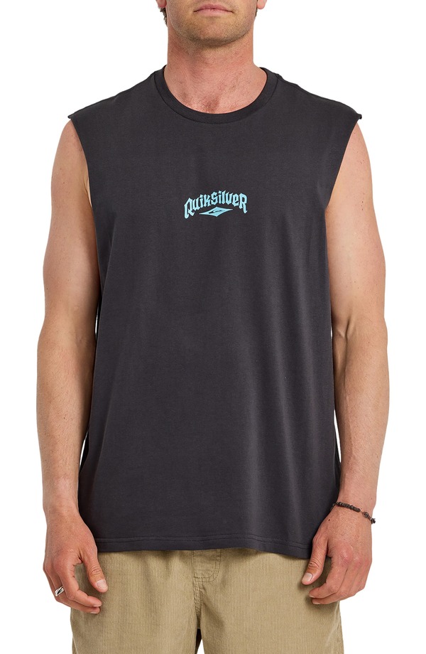 クイックしろがね色 メンズ トップス プルオーバー ノースリーブ 綿織物 グラフィック Quiksilver Diamond Arch Sleeveless Cotton Graphic T-Shirt Phantom