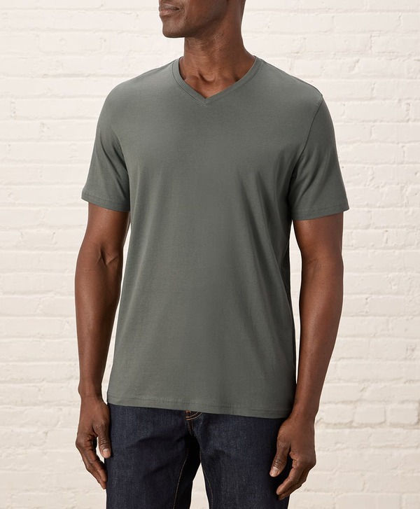 パクト メンズ トップス Tシャツ Vネック コットン Pact Organicotton Menoftspun Essential V-Neck Tee Castor Green グリーン