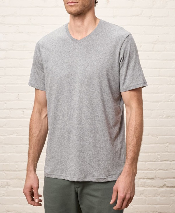 パクト メンズ トップス Tシャツ Vネック コットン Pact Organicotton Menoftspun Essential V-Neck Tee Heather Grey グレー