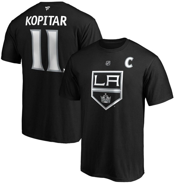 ファナティクス メンズ トップス Tシャツ Men's Fanatics Branded Anze Kopitar Black Los Angeles Kings Team Authentic Stack Name & Number T-Shirt Black ブラック