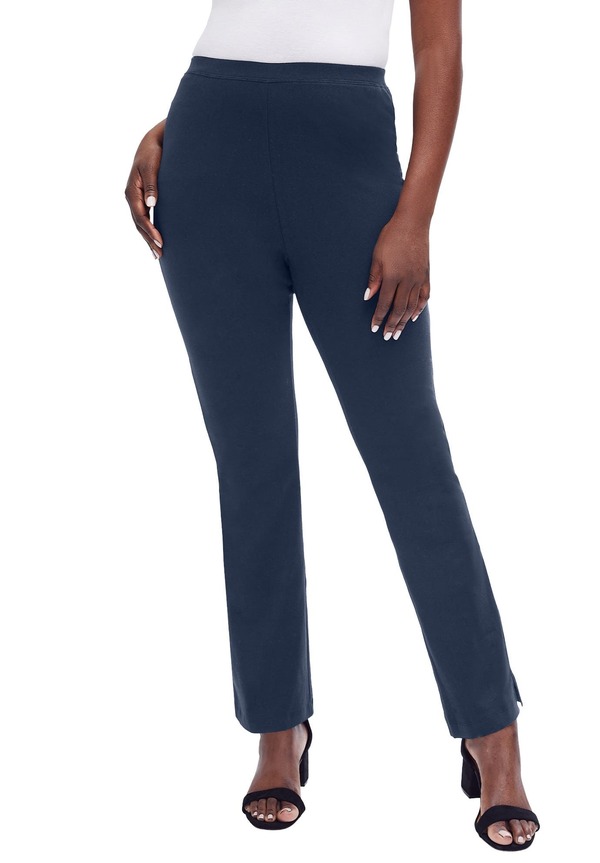 ジェシカロンドン レディース ボトムス カジュアルパンツ ストレート コットン Jessica London Everyday Stretch Cotton Straight Leg Navy ネイビー｜ReVida 店