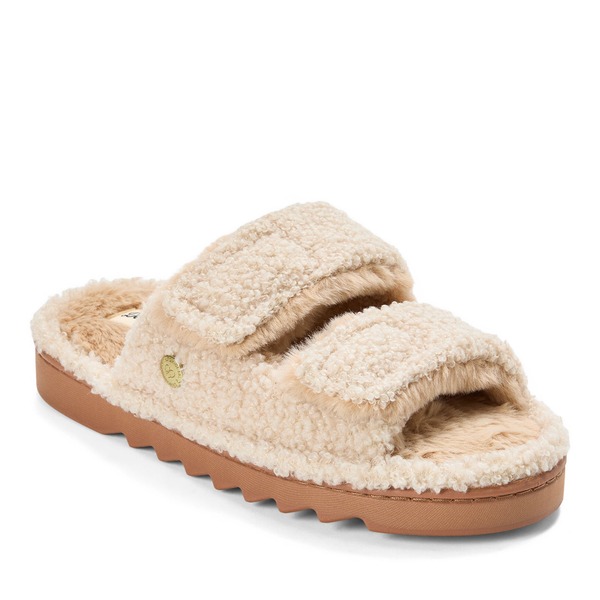 ディアフォームズ レディース シューズ サンダル DEARFOAMS Regina Teddy Double Band Slide Slipper Latte