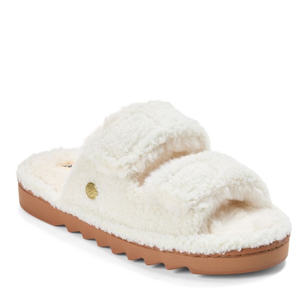 ディアフォームズ レディース シューズ サンダル DEARFOAMS Regina Teddy Double Band Slide Slipper Muslin サンダル-靴