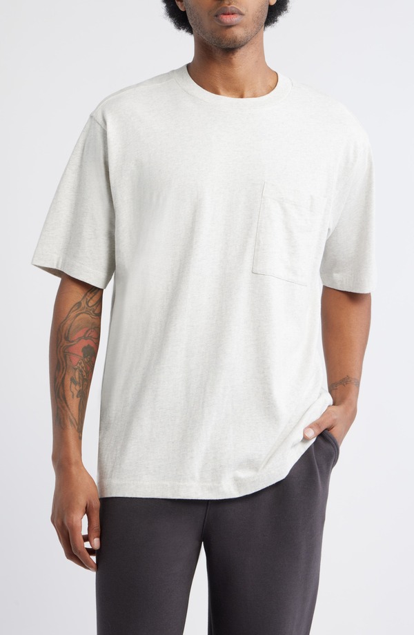 ビーピー メンズ トップス Tシャツ BP. Washed Oversize Pocket-Shirt Grey Jet Heather グレー