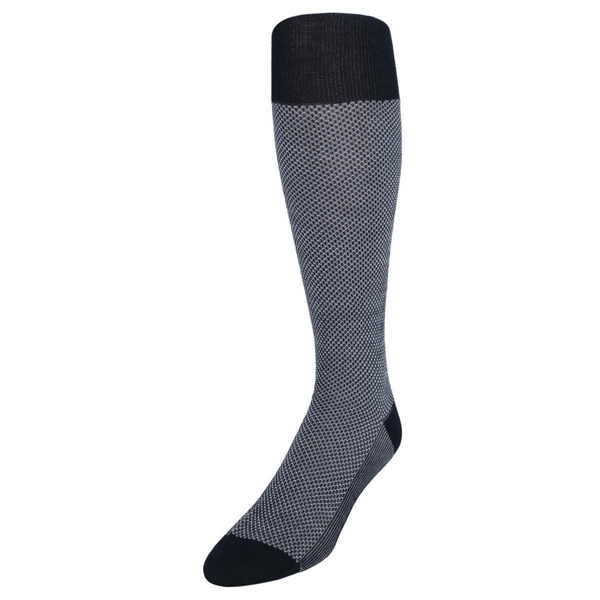 トラファルガー メンズ アンダーウェア 靴下 コットン Trafalgar Clayton Birdseye Over The Calf Mercerized Cotton Socks Black And Ash ブラック｜ReVida 店
