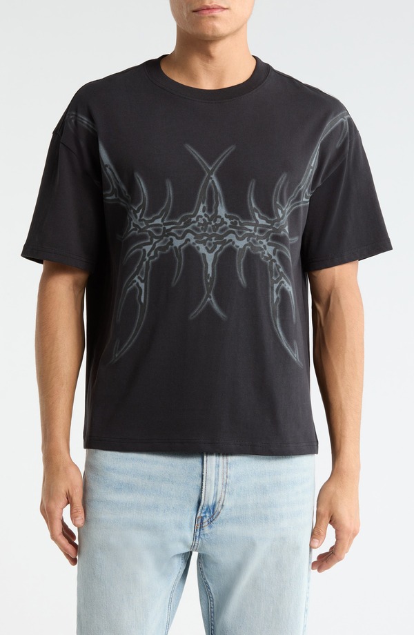 パクサン メンズ トップス Tシャツ トール コットン PacSun Metallicyber Cotton T-Shirt Black ブラック 8,840円