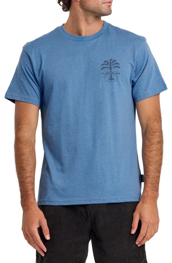 クイックシルバー メンズ トップス Tシャツ コットン グラフィック Quiksilver Uno Palm Cotton Graphic T-Shirt Riviera Heather ヘザー