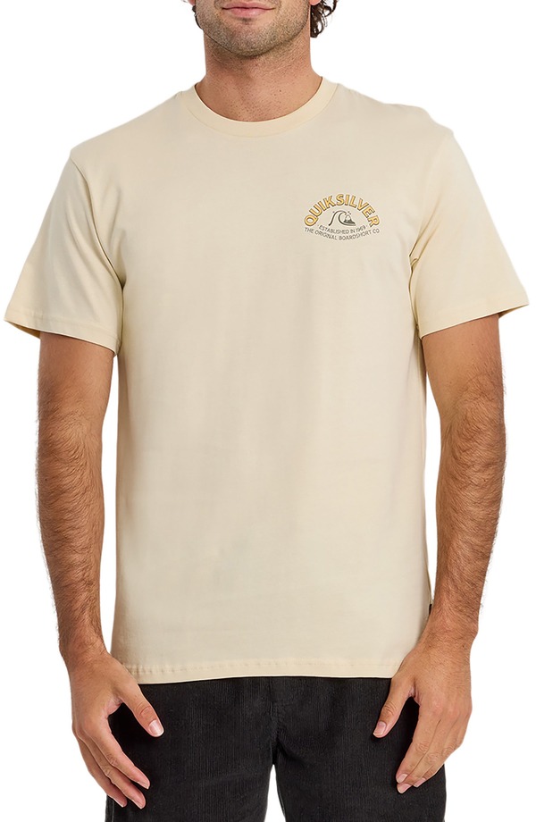クイックシルバー メンズ トップス Tシャツ コットン グラフィック Quiksilver Bubble Arch Cotton Graphic T-Shirt Bone White ホワイト
