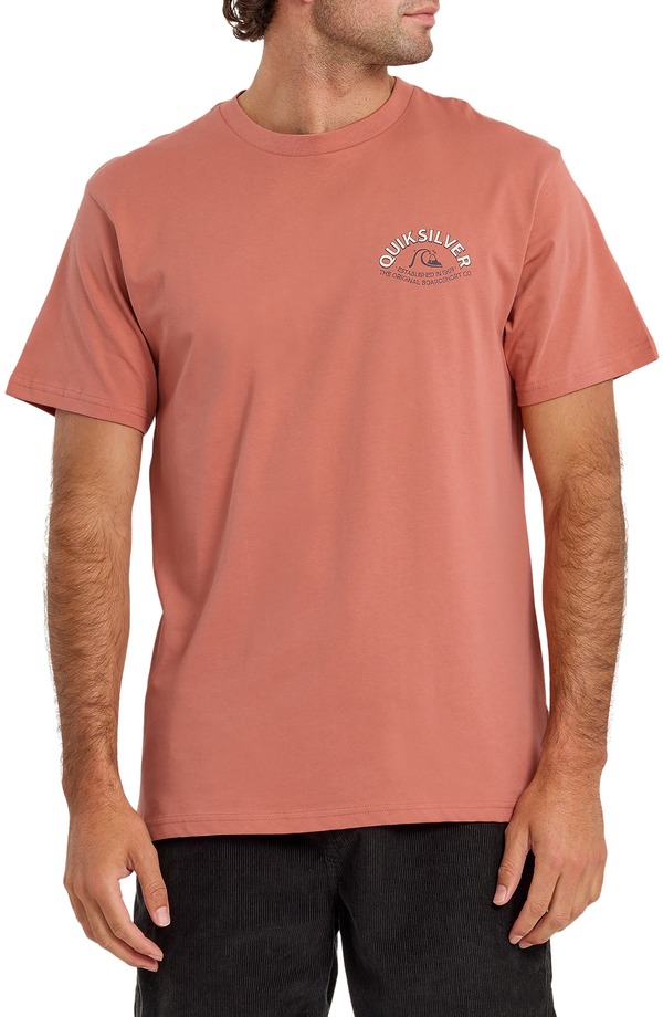 クイックシルバー メンズ トップス Tシャツ コットン グラフィック Quiksilver Bubble Arch Cotton Graphic T-Shirt Desert Sand サンド