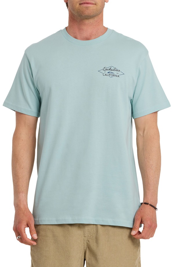 クイックシルバー メンズ トップス Tシャツ コットン グラフィック Quiksilver CA San O Day Cotton Graphic T-Shirt Blue Haze ブルー