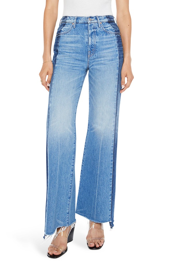 マザー レディース シューズ ブーツ・レインブーツカット ハイウエスト ジーンズ MOTHER The Tux Sidestepper Sneak Frayed High Waist Bootcut Jeans Double Stacked