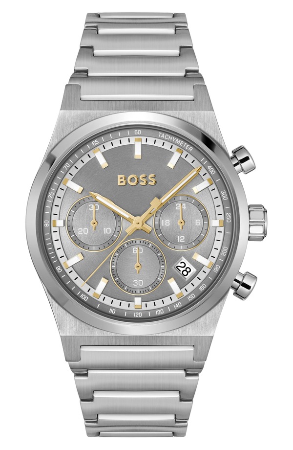 元締め メンズ 付属品 ウオッチ BOSS Candor Chronograph Bracelet Watch, 41粍 Gray 薄墨色
