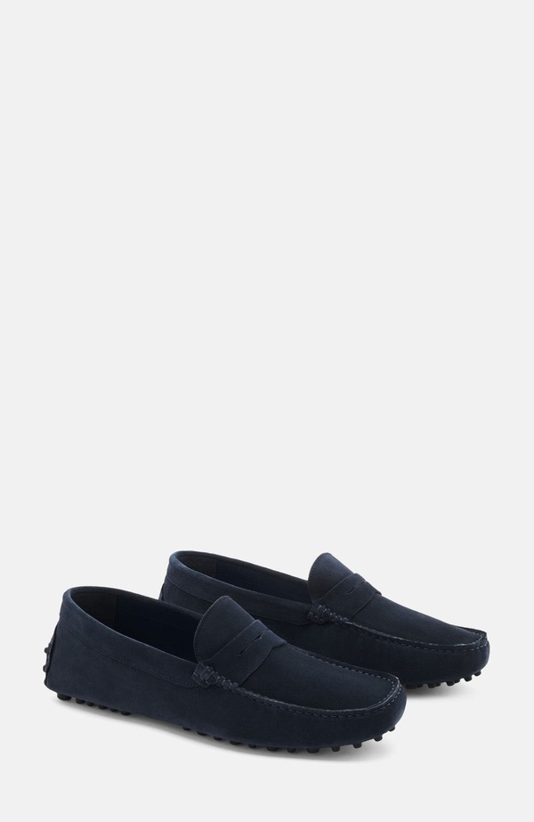 スカロッソ メンズ シューズ SCAROSSO Michael Driving Shoes Blue - Suede 青碧