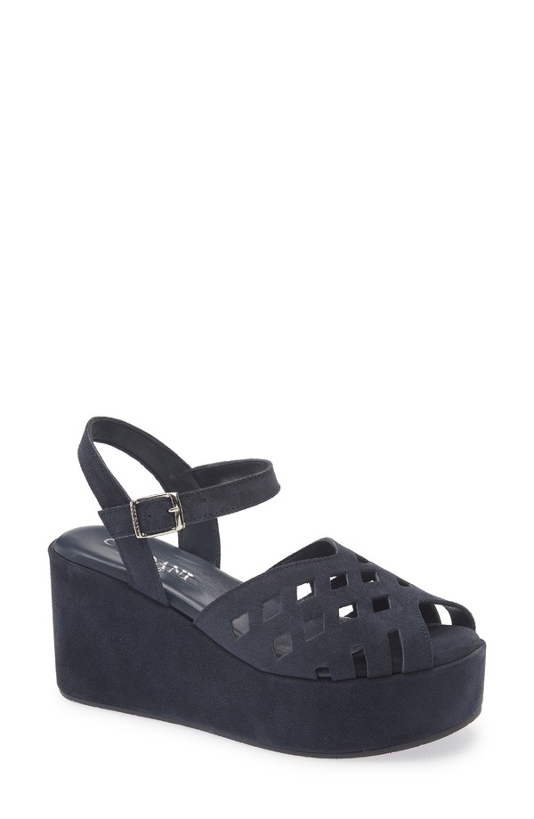 コルダーニ レディース シューズ ヒール プラットフォーム サンダル アンクル Cordani Jaymie Ankle Strapeep Toe Platform Wedge Sandal Blue Marine ブルー