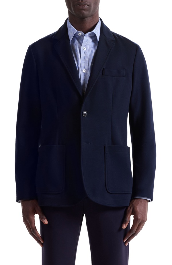 ブガッチ メンズ アウター ジャケット・ブルゾン ブレザー ニット Bugatchi Softouch Blacknit Blazer Navy ネイビー