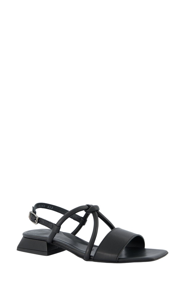 極点・緑であること レディース シューズ 踵 サンダル Paul Green Dream Square Toe Slingback Sandal Black Future Nappa 黒いこと