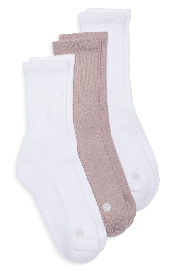 ゼラ レディース アンダーウェア 靴下 Zella 3-Pack Crew Socks Purple Dove パープル