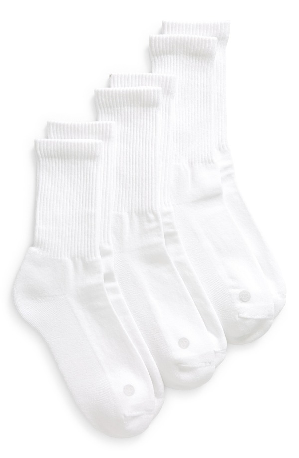 ゼラ レディース アンダーウェア 靴下 Zella 3-Pack Crew Socks White ホワイト
