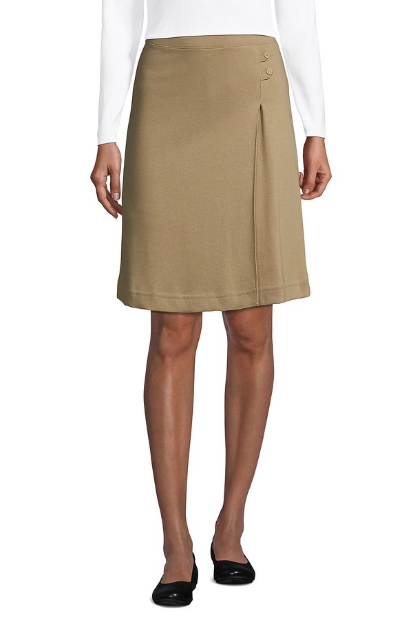 ランズエンド レディース ボトムス ハーフパンツ・ショーツ ニット Lands' End Knit Skort Khaki カーキ