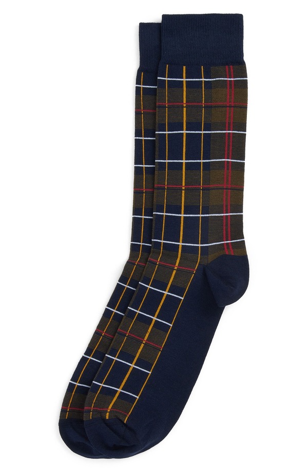 バブアー メンズ アンダーウェア 靴下 コットン Barbour Blyth Plaid Cotton Blend Socks Classic Tartan チェック
