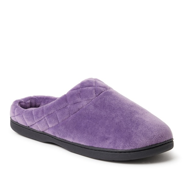 ディアフォームズ レディース シューズ サンダル キルティング DEARFOAMS Darcy Quilted Cuff Velour Clog Slipper Smokey Purple パープル