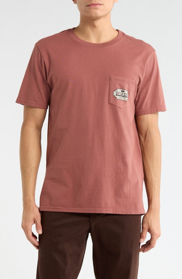 ローアク メンズ トップス Tシャツ コットン グラフィック Roark Gaucho Cotton Graphic Pocket-Shirt Red Clay レッド